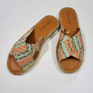 Serra Woven Criss Cross Espadrille Slide Sandal Size 8
